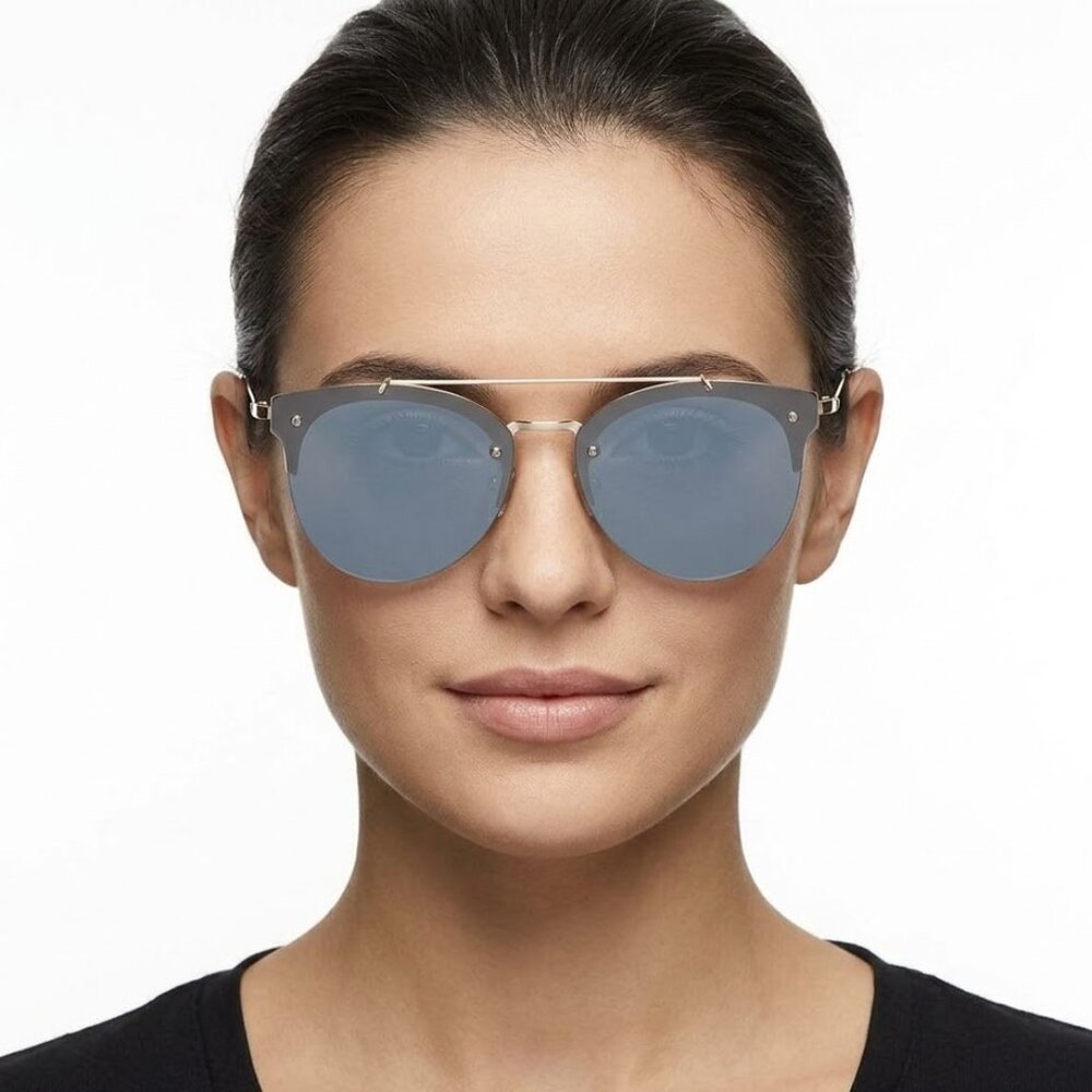 New York & Company Women's Womens BLACK BROW-BAR SUNGLASSES
